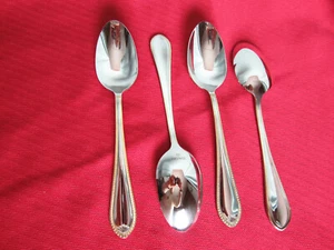 Towle Sinclair Gold Soup Spoons Set of 4 Stainless Steel Gold Trim Vietnam New - Picture 1 of 3