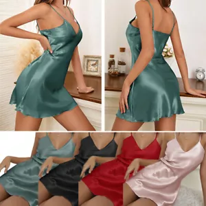 Sexy Women's Lingerie Silk Satin Underwear Night Dress Sleepwear Babydoll Pajama - Picture 1 of 16