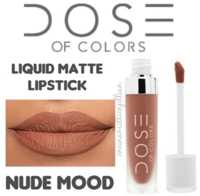 Dose Of Colors Liquid Matte Lipstick ~ NUDE MOOD ~ Nude Peach Peachy Pink Brown - Image 1 of 4