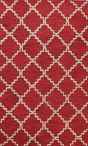 Alfombra vestíbulo de lana contemporánea hecha a mano 5x8 enrejados - Imagen 1 de 12