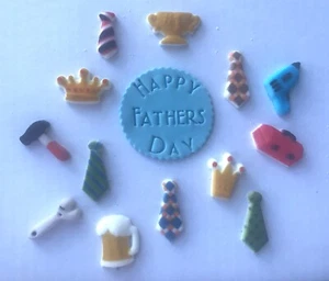 14 Edible Mixed Father’s Day Dad Cupcake Cake Topper Party Gift Present Plaque - Picture 1 of 1