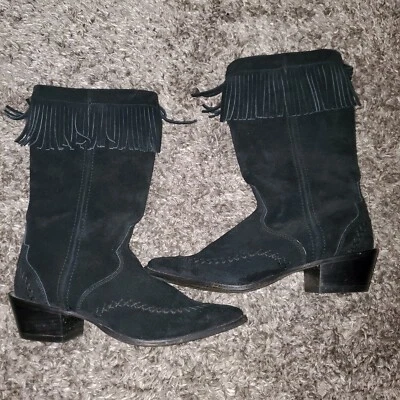 Crush by Durango 麂皮绒条纹西部小牛靴,尺寸 6.5 米 — 第 1/4 张图片