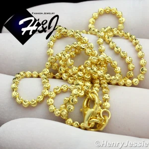 18"20"24"30" HERREN 925 STERLINGSILBER 1,5/3 MM VERGOLDET MONDSCHLIFF PERLENKETTE - Bild 1 von 6