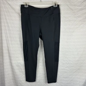 Calia Black Leggings Size XL Mesh Jacquard Pieced Capri Workout Clothes - Picture 1 of 8