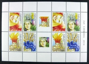 Aruba 2014 Carnaval Carnaval Carnaval 791-794 hoja pequeña sin fijasellos MNH - Imagen 1 de 1