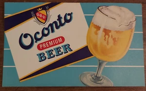 Vintage Original Oconto Bier Pappschild Oconto, Wisconsin 8"x5" - Bild 1 von 4