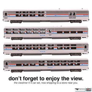 Kato N Scale N Amtrak Phase III Viewliner II Passenger Cars 4 Car Set - Picture 1 of 8