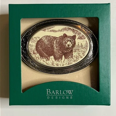 Hebilla de cinturón Barlow Grizzly Bear vintage Scrimshaw vida silvestre años 80 hecho en EE. UU. Foto 1 de 4