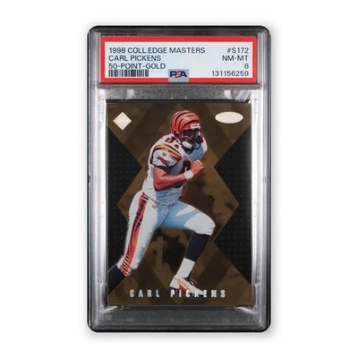 1998 Collector's Edge Masters Carl Pickens 50 Point Gold /150 PSA 8 - Image 1 of 3
