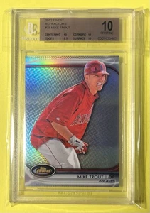 2012 Topps Finest BGS 10 MIKE TROUT Refractor PRISTINE Angels Rookie Of Year ROY - Imagen 1 de 2