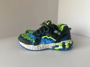 Scarpe sneakers Skechers bambini Mega Craft taglia 2,5 blu verde gioco Minecraft - Foto 1 di 6