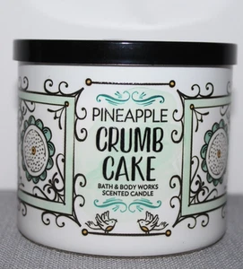 Bath & Body Works PINEAPPLE CRUMB CAKE 3 Wick 14.5 Oz Scented Candle New! - Picture 1 of 3