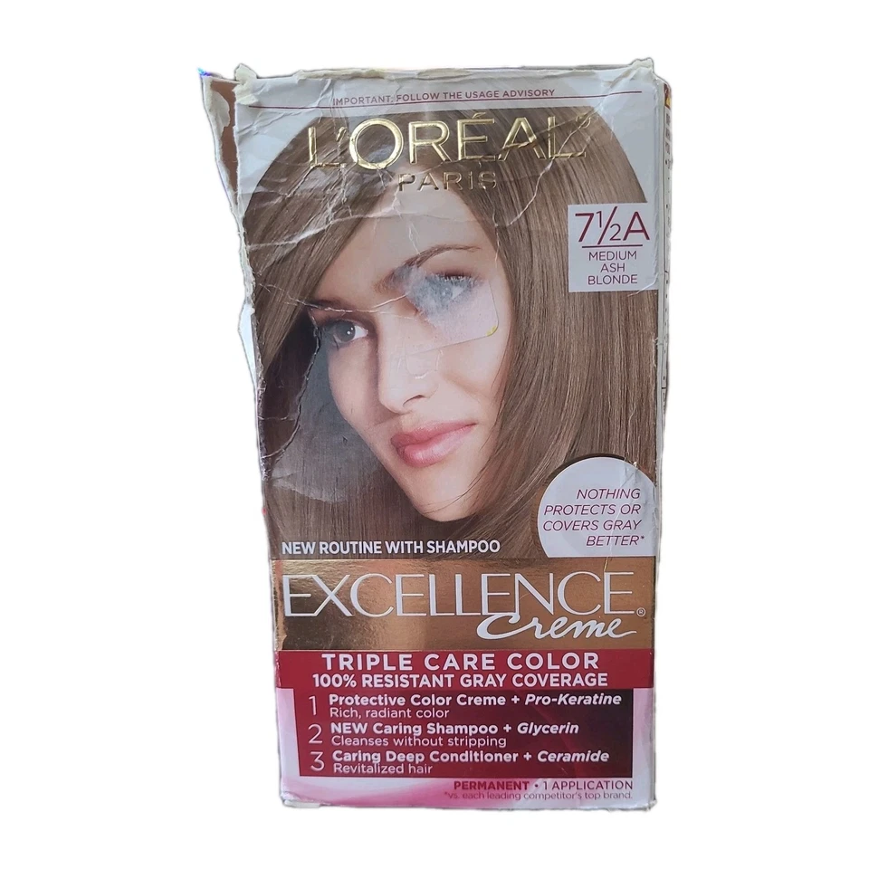 Color de cabello L'Oreal Excellence #7.5A, rubio ceniza medio NUEVA CAJA DAÑADA  Foto 1 de 1
