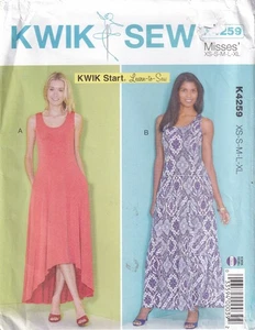 Kwik Sew K4259 Misses Vestidos Cuello Redondo Patrón Costura Talla XS-XL - Imagen 1 de 2