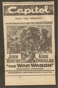 CAPITOL THEATRE AD THE WAR WAGON JOHN WAYNE & KIRK DOUGLAS BOWLING GRÜN, KY - Bild 1 von 1