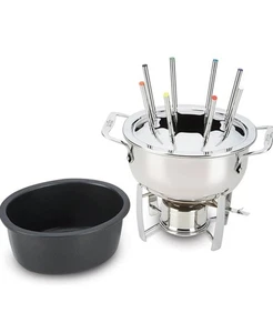 Spezial Edelstahl Fondue Set 12-teilig Töpfe und Pfannen, Kochgeschirr Silber  - Bild 1 von 4
