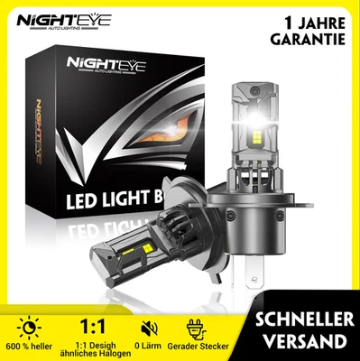 2x H4 LED Scheinwerfer Mit Zulassung 30000LM Halogen Fern/Abblendlicht Ersetzen - Bild 1 von 4
