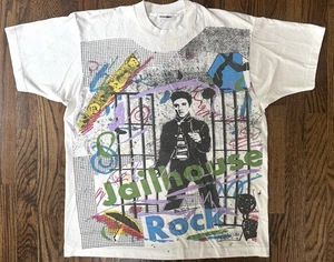 Camiseta vintage 1989 Elvis Presley Jailhouse Rock años 80 puntada única grande - Imagen 1 de 13