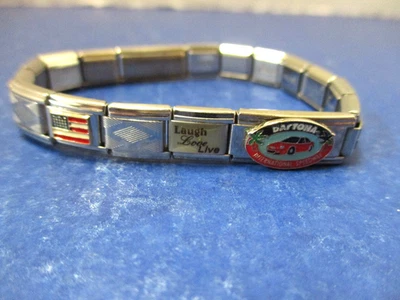 Pulsera Zoppini Italia Eslabón Inoxidable Dije Pulsera con 12 Dijes Daytona USI Foto 1 de 4