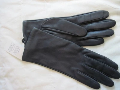 NUEVO Guantes de Lujo Forrados en Cachemira Cuero Suave Negro Land's End EZ Touch Talla XL Foto 1 de 3