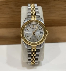 Lorus Watch Women 24mm Silver Gold Two Tone V827-0420 Date - Picture 1 of 9