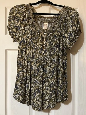 Top para mujer Faded Glory talla S (4-6) campesino cachemir boho leche criada pradera nuevo con etiquetas Foto 1 de 4