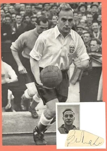 BILLY WRIGHT WOLVERHAMPTON WANDERERS 1939-59 ENGLAND INT RARE ORIGINAL AUTOGRAPH - Picture 1 of 3