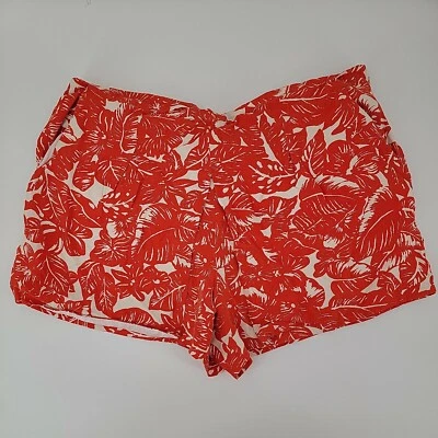 Joie Shorts Silk Linen Womens Orange White Beach Vacation Golf Size 6 - Image 1 of 4