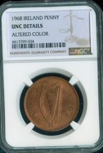 1968 Irland Penny 1D NGC UNC Details Qualität. - Bild 1 von 2