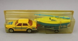 1:64 Majorette *YELLOW* Honda Accord Sedan with Sail Boat & Trailer - Picture 1 of 1