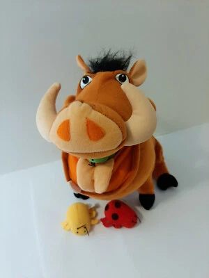 DISNEY'S PUMBA THE LION KING 14"/15" PLUSH NOISY WARTHOG WITH GRUB BUGS 2003 - Image 1 of 4