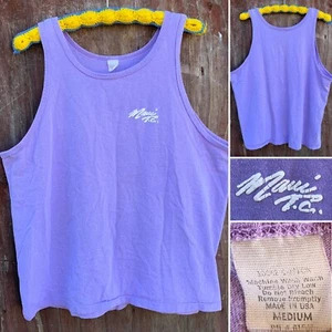Vintage Maui TC Tank Top Size M 80s 90s 1980s Made In USA Single Stitch Hem - Picture 1 of 12