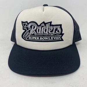 VTG Oakland Raiders Super Bowl XVIII SnapBack Mesh Trucker Hat RAIDERS NATION - Picture 1 of 7