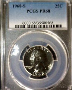 1968s PCGS PRF 68 Washington Quarter Coin STUNNING GEM ++ Proof NR - Picture 1 of 2