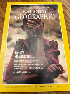 National Geographic Magazine August 1987 Africa's Stricken Sahel Rock Art Sahara - Imagen 1 de 1