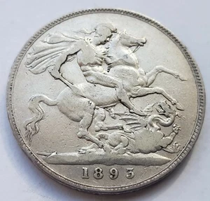 Moneda de plata LVI 1893 VF Victoria Jubilee Head Crown - Imagen 1 de 5