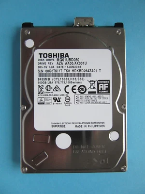 Toshiba 500GB 2.5" USB HDD MQ01UBD050 AZA AA00/ AX001U 2018 TK8 HDKBD26AZA01 - Image 1 of 4