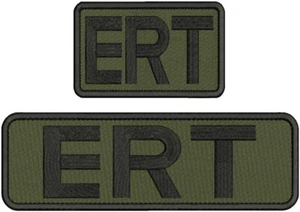 ERT EMBROIDERY PATCH 3X5 AND 3X10 HOOK ON BACK RANGER GREEN/BLACK - Picture 1 of 2