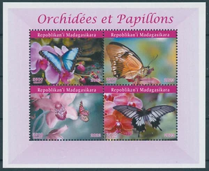 Madagascar 2023 CTO Orchids & Butterflies Stamps Orchid Flowers Butterfly 4v M/S - Picture 1 of 1