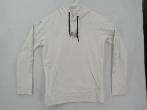AMERICAN EAGLE HOODED SWEATSHIRT YOUTH SZ L WHITE LONG SLEEVES UNISEX Stains - Picture 1 of 8