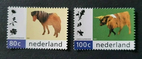 1997 NETHERLANDS NEDERLAND SET NATURE & MILIEU SHETLANDPONY  HORSE ANIMAL VF MNH Cover