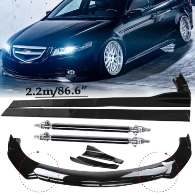 Front Bumper Lip Spoiler Side Skirts Rear Lip Glos Black For Acura TSX Body Kits - Image 1 of 4