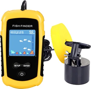Handheld Kayak Fish Depth Finder Portable Transducer Fish Finder Sonar Boat Dock - Picture 1 of 7