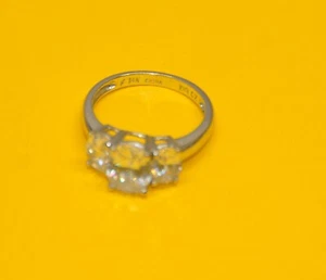 14k White Gold Oval Cut CZ 5.76ct Engagaement Ring DQ Diamonique Size 7 - Picture 1 of 8