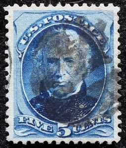 U.S. Used Stamp Scott #185 5c Taylor. Superb. Intense Color. A Gem! - Picture 1 of 2