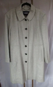 NWT Lands End 24W / 2X Grey Wool Blend Mandarin Collar Pea Coat Jacket - Picture 1 of 6