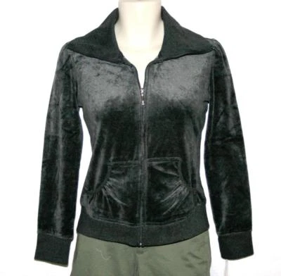 Style & Co Womens Jacket Grey Velour Long Sleeve Zipper Front Size S NWT - Image 1 of 2