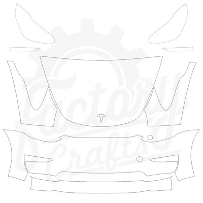 2023-24 Tesla Model 3 Guard Paint Protection Film Clear Bra PPF Bumper + Fenders - Image 1 of 4