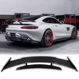 Carbon Fiber Rear Trunk Spoiler Wing For R Style MB AMG GT GTS GTR 16-18 - Picture 1 of 5