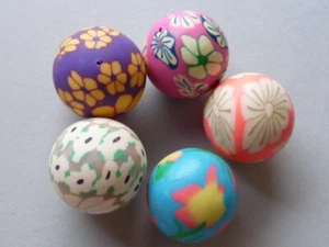 3 Fimo Perlen Polymer Clay Millefiori Blumenmuster rund 20mm Auswahl 1525 - Bild 1 von 18